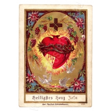 Vintage Religious Illustration - The Sacred Heart of Jesus
